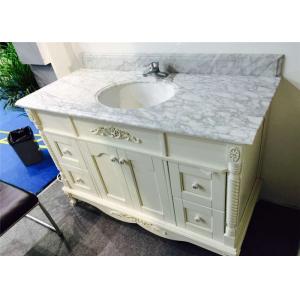 China Angel White 40 Inch Bathroom Vanity With Top , Bathroom Sink And Cabinet supplier