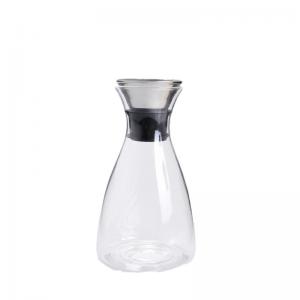 1120ML Lead Free Glass Water Pitcher Clear With Stainless Steel Stopper