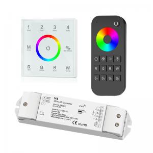 China 4 Zone RGBW LED Controller , Led Dimmer Touch Panel With Remote Control supplier