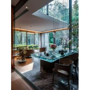 China Hot Sale Luminous Tables Restaurant New Type Furniture Square Ice Crack Onyx Luminous Coffee Table Tea Table for Bar Pub Restaurant 48'' 1200mm Back Lighted Translucent Furniture wholesale