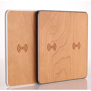 China Cherry Wood 10W Qi Retractable Car Battery Charger Wireless Mobile Phone Charger supplier