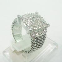 China (R-25) New Style Designer Fashion Jewelry Pave Cubic Zircon DY Ring on sale