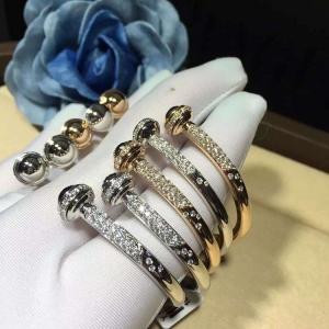 PIAGET  brand  jewelry 18k gold Possession open bangle bracelet set with 90 brilliant-cut diamonds (approx. 1.00 ct).