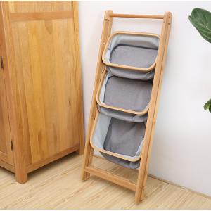 China Washing 3 Layer Oxford Bamboo Laundry Hamper With Stand supplier
