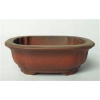 China Mini Purple Clay Ceramic Indoor Pots , Square Ceramic Bonsai Pots on sale