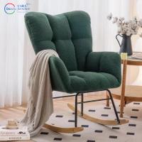 China Hot Selling Durable Metal Wood Leg Luxury Fabric Armchairs Modern Furniture Living Room Rocking Chair on sale