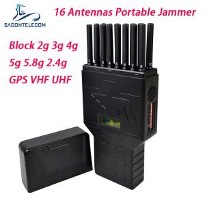 China DC 12v 12w 20m 16 Antennas 5G Signal Jammer Blocker Cell Phone Signal Jammer wholesale