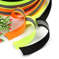 China Pp Polyester Colorful Reflective Webbing Tape Roadway Woven Ribbon Warning on sale
