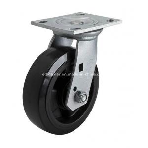 6mm Thick 7016-66 Edl Heavy Plate Swivel PU Caster Wheel 380kg for Industrial Needs