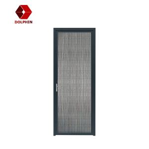 China 6063 Aluminium Casement Door Powder Coated Black Toughed Glass supplier