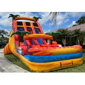 Outdoor Commercial Hire Large Adult Backyard Inflatable Water Slide With Pool