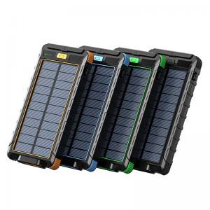 Mobile Phones Devices 10000mAh Solar Power Bank With Compass And 2.1A Output