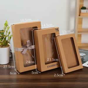 China Decorative Window Scarf Gift Box Kraft Paper Bag With Bow Glossy Lamination supplier