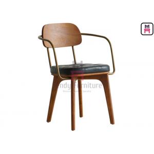 China Rubber Wood Wood Restaurant Chairs No Folded With / Without Metal Armrest Armour wholesale