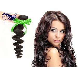 No Tangle Remy Indian Hair Extensions Jet Black Wavy Hair Weave