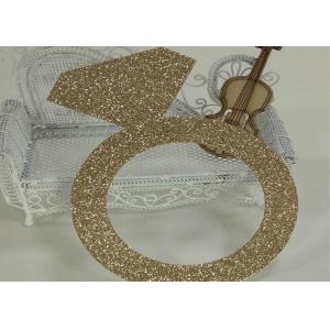China Glitter Paperboard Ring Glitter Paper Letters Gold Color For Birthday Cake Decor wholesale