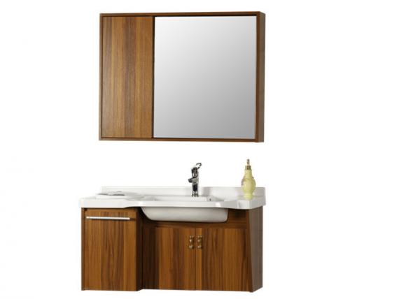 Ceramic Basin Bathroom Vanity Cabinets Wall Mounted Installation Type