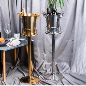 304SS Champagne Ice Bucket Stand Coffee Bar Equipment Golden Silver
