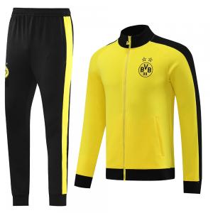 China Yellow Old Football Tracksuits Set Embroidered Printing Football Training Suit supplier