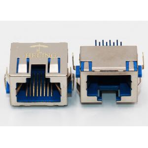 EMI Gasket Right Angle RJ45 Connector , PCB 8P8C Right Angle RJ45 Coupler