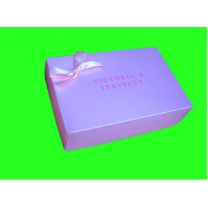China Pink Color Gift Box Packaging With Ribbon , Custom Paper Cardboard Gift Box supplier