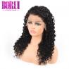 China Breathable 360 Lace Frontal Wig Brazilian Human Hair Deep Curly Durable Swiss Lace wholesale