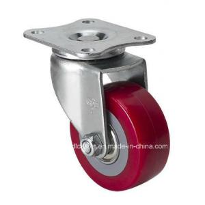 2" 40kg Plate Swivel TPU Caster 2612-86 Red Color Without Brake for Caster Application