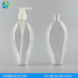 China 240ml oval flat lotion plastic bottles,empty PET bottle, clear shampoo bottle supplier