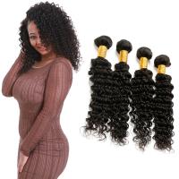 China 4 Bundles Of Deep Wave Hair Bundles / Thick Pure Deep Wave 100 Human Hair on sale