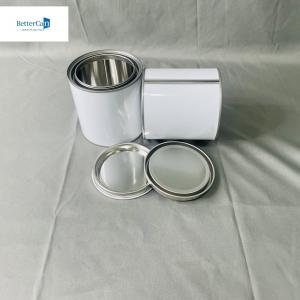 China White Coating Glue Adhesive Paint Tin Cans Round Container Chemical Resistant supplier