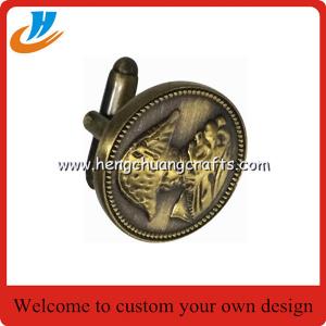 China Hengchuang crafts cheap wholesale custom 3D metal cufflinks for men supplier