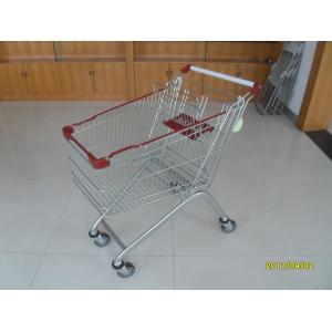 China 125L Grocery Store Supermarket Shopping Carts With Zinc Plated / Shopping Push Cart supplier