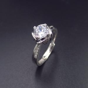 Luxury Silver Cubic Zirconia Rings For European Wedding Bridal Jewellery