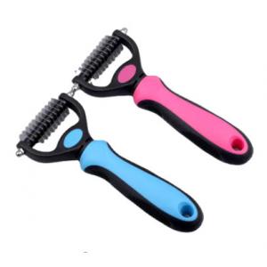 China 17.5*10.3cm Pet Grooming Brush ABS Stainless Steel Dog Knot Remover supplier