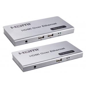 CAT5 / CAT6 Cable 120m HDMI KVM Extender With USB Audio And Mic Over IP 1080P