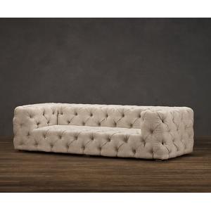 Event button tufted wooden 3 seaters sofa linen fabric sofa with armrest nice design furniture sofa