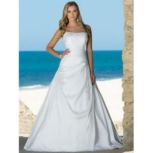 NEW!!! Strapless white Debutante A line skirt wedding dress Taffeta Bridal gown #dq4785