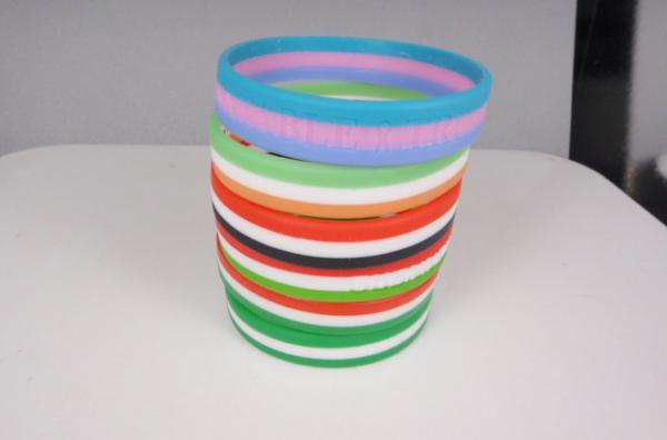 3 color segmented country flags silicone bracelet silicone wristband with