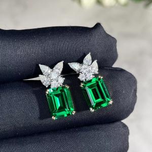 Alumina 2040C Green Sapphire Earrings Synthetic Sapphire Pendant