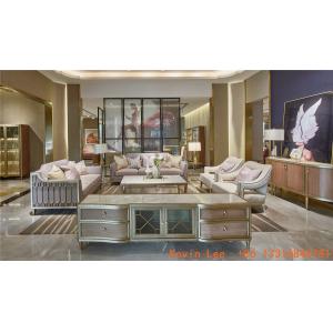 Light luxury living room sofa set furniture design by hand work Stainless steel frame with high end upholstery chairs