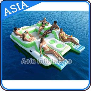 China Capacity 6 Persons Inflatable Island Floating Lounge Inflatable Water Lounge supplier
