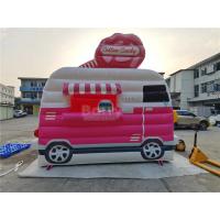 China Tarpaulin Blow Up Bounce Houses Ice Cream Stand Booth Small Inflatable Car Jumping Bouncer For Kids on sale