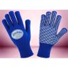 China Blue Freezer Knitted Working Hands Gloves Custom Logo Silicone Printing wholesale