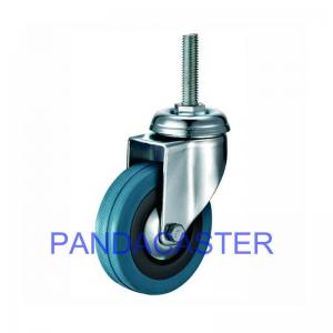 Rubber Wheel Castors , Institutional Stem Swivel Castors With Brakes