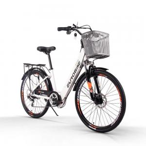 Beach Women Electric Bikes With Basket Ladies Electric Bicycle 26" 48v 350w 9.6Ah