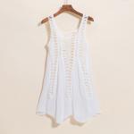 A6231 Vest crochet dress white of sportwear handmade beachwear
