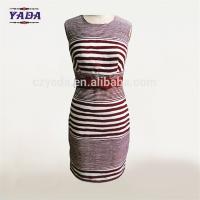 China Stripe plain cotton designs office sexy woman korean fashion summer long dress western dresses names for ladies on sale