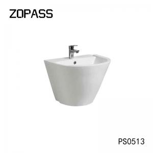 China European Style White Modern Sink Wall Hung Porcelain Half Pedestal Hand Wash Basin supplier
