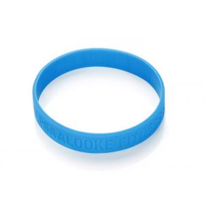 China Wristbands for parties debossed logo sky blue color 202*12*2mm adult size supplier