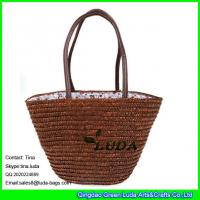 China LUDA Stylish straw handbags women wheat straw beach tote handbags on sale